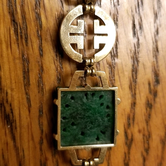 Vintage jade and gold bracelet - Picture 5 of 5